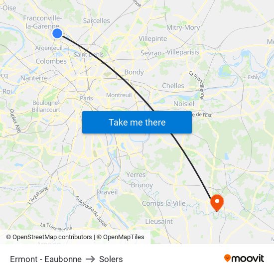 Ermont - Eaubonne to Solers map