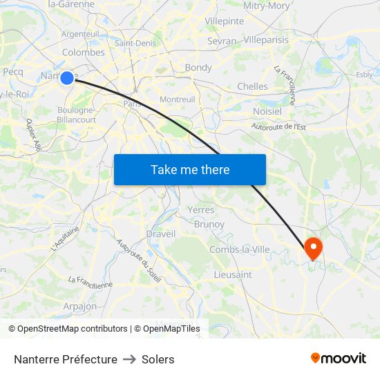 Nanterre Préfecture to Solers map