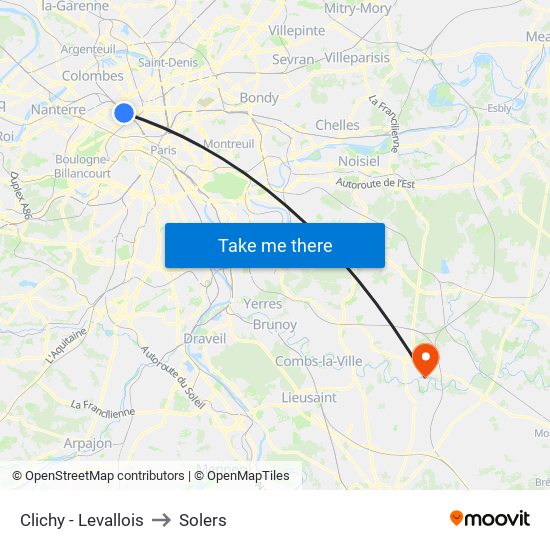 Clichy - Levallois to Solers map