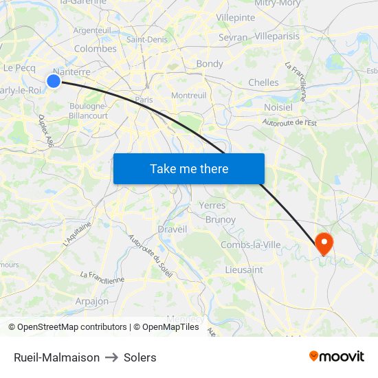 Rueil-Malmaison to Solers map