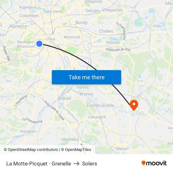 La Motte-Picquet - Grenelle to Solers map