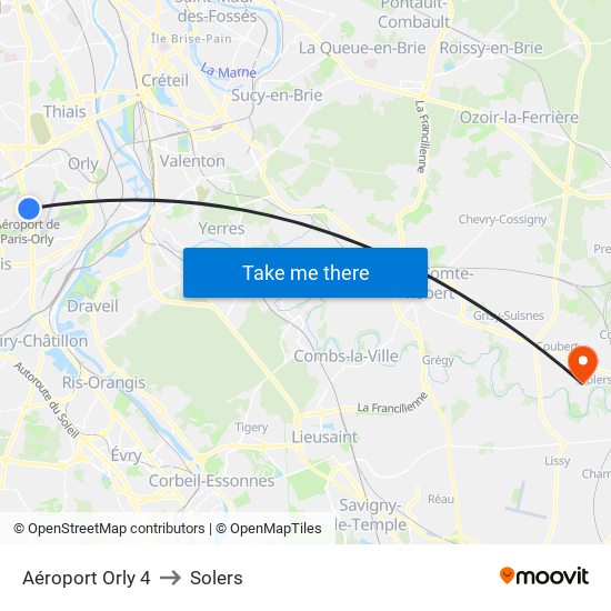 Aéroport Orly 4 to Solers map