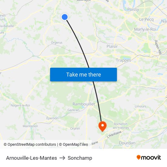 Arnouville-Les-Mantes to Sonchamp map