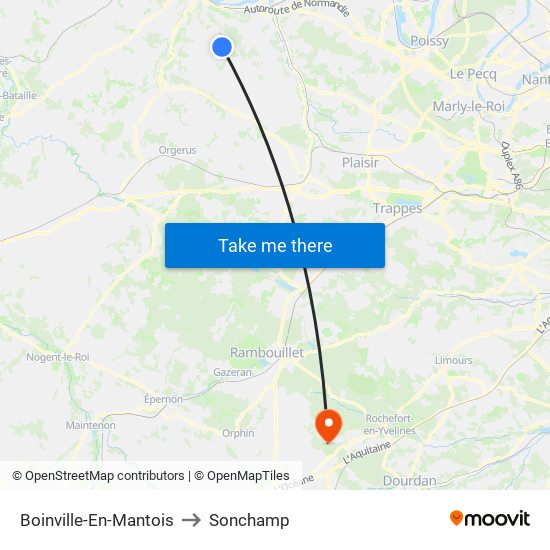 Boinville-En-Mantois to Sonchamp map