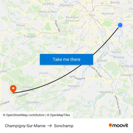 Champigny-Sur-Marne to Sonchamp map