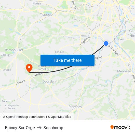 Epinay-Sur-Orge to Sonchamp map