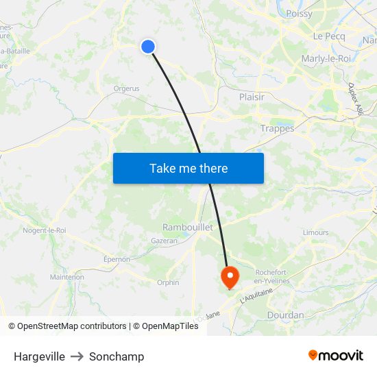 Hargeville to Sonchamp map