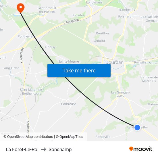 La Foret-Le-Roi to Sonchamp map