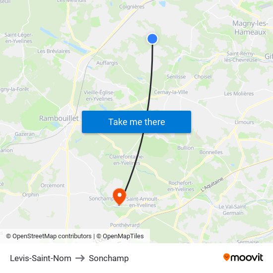 Levis-Saint-Nom to Sonchamp map