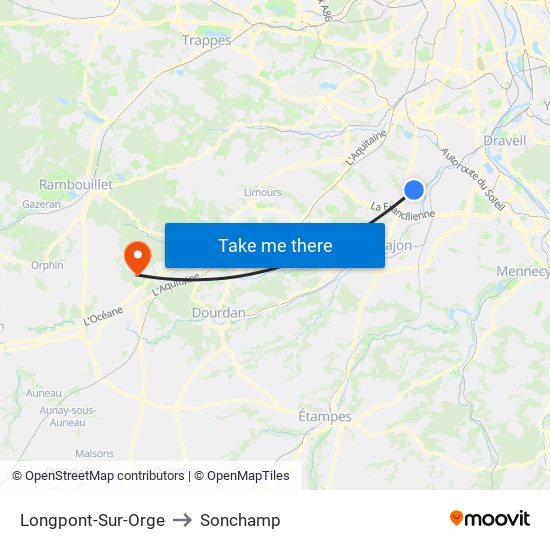 Longpont-Sur-Orge to Sonchamp map