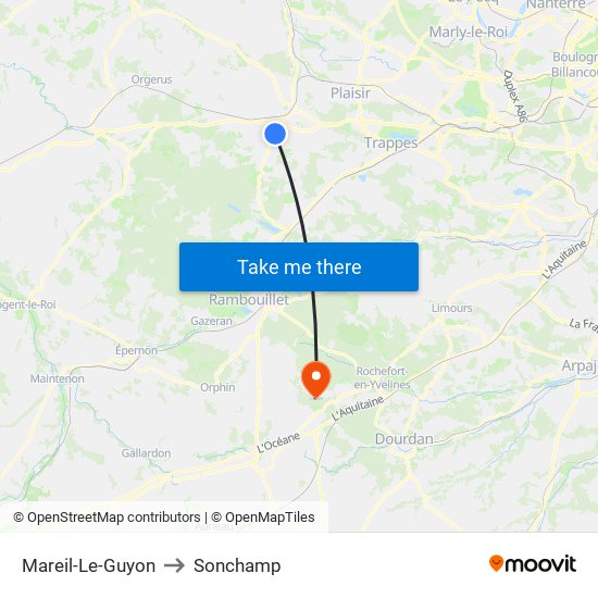 Mareil-Le-Guyon to Sonchamp map