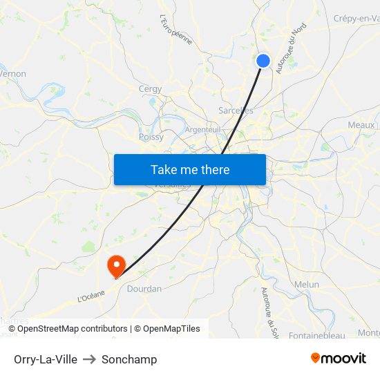 Orry-La-Ville to Sonchamp map