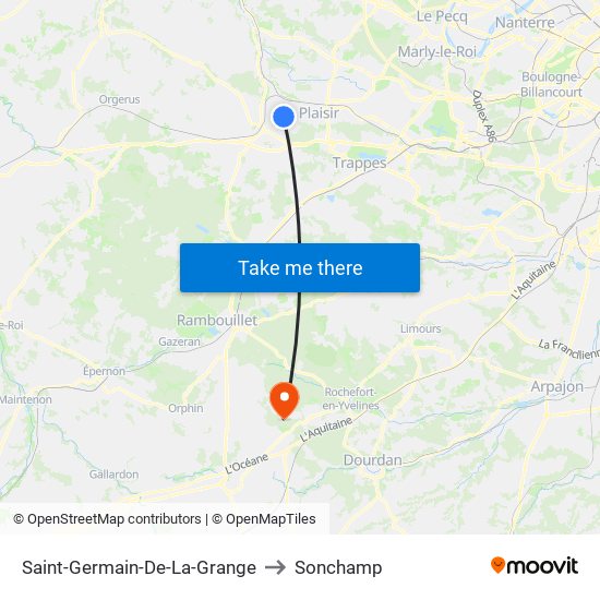 Saint-Germain-De-La-Grange to Sonchamp map