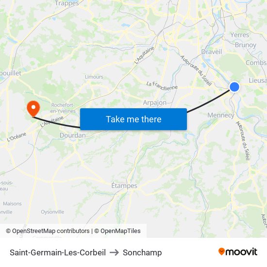 Saint-Germain-Les-Corbeil to Sonchamp map