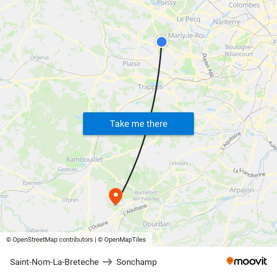 Saint-Nom-La-Breteche to Sonchamp map