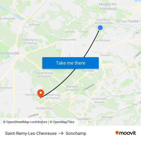 Saint-Remy-Les-Chevreuse to Sonchamp map