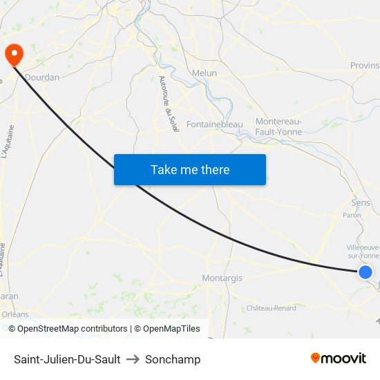 Saint-Julien-Du-Sault to Sonchamp map