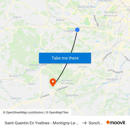 Saint-Quentin En Yvelines - Montigny-Le-Bretonneux to Sonchamp map