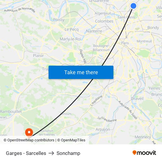 Garges - Sarcelles to Sonchamp map