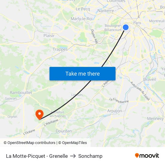 La Motte-Picquet - Grenelle to Sonchamp map