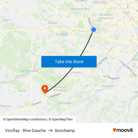 Viroflay - Rive Gauche to Sonchamp map