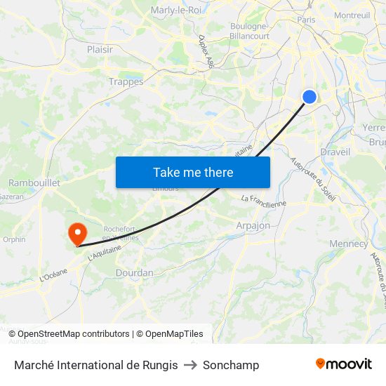 Marché International de Rungis to Sonchamp map