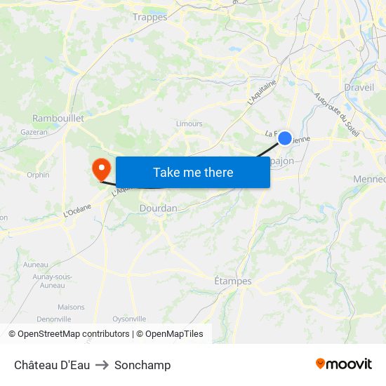 Château D'Eau to Sonchamp map