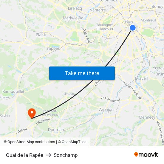 Quai de la Rapée to Sonchamp map