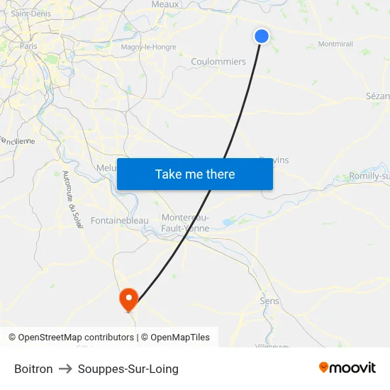 Boitron to Souppes-Sur-Loing map