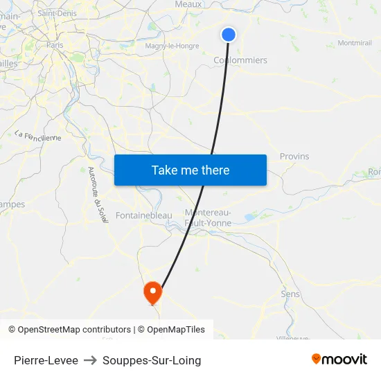 Pierre-Levee to Souppes-Sur-Loing map