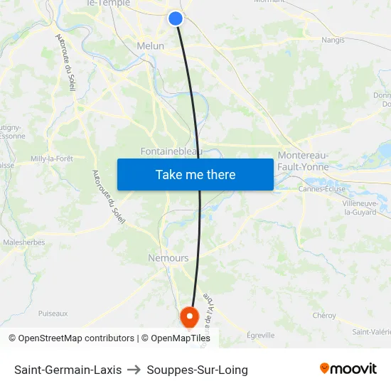 Saint-Germain-Laxis to Souppes-Sur-Loing map