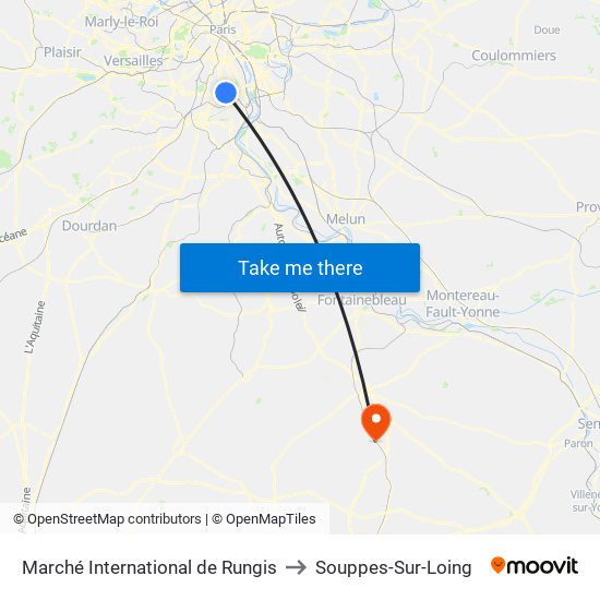 Marché International de Rungis to Souppes-Sur-Loing map