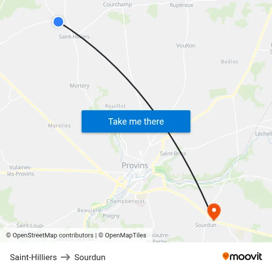 Saint-Hilliers to Sourdun map