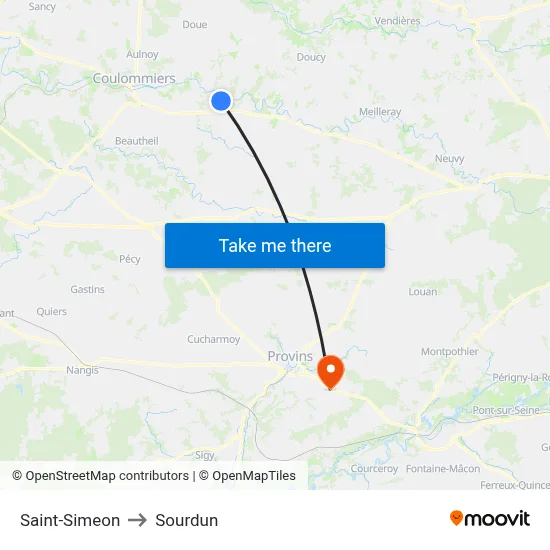 Saint-Simeon to Sourdun map