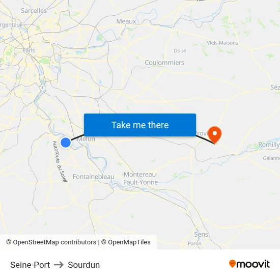 Seine-Port to Sourdun map