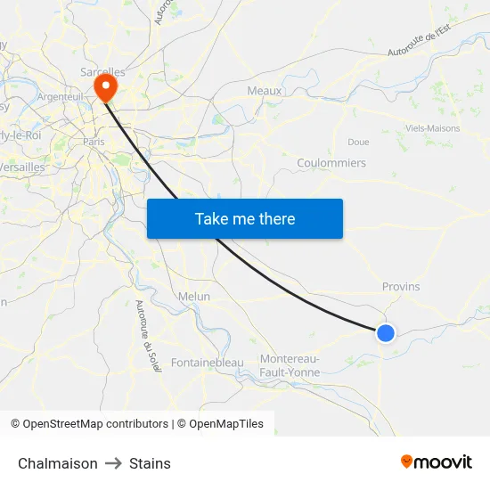 Chalmaison to Stains map