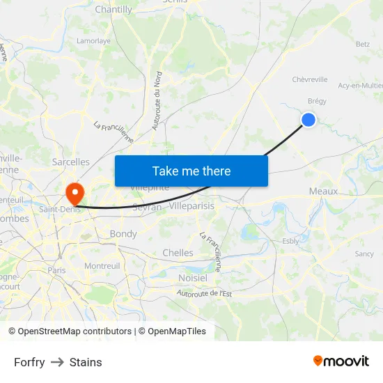 Forfry to Stains map