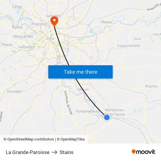 La Grande-Paroisse to Stains map