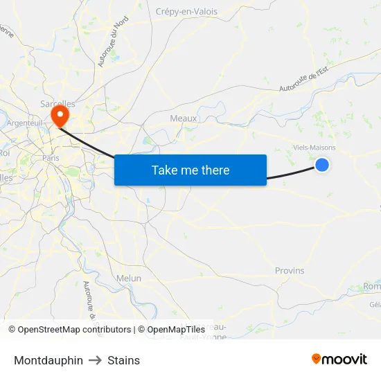 Montdauphin to Stains map