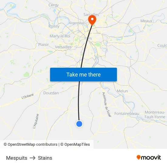 Mespuits to Stains map