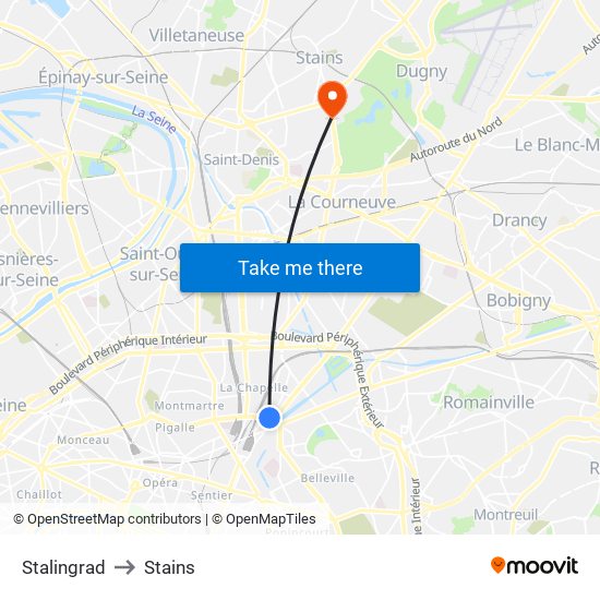 Stalingrad to Stains map