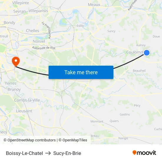 Boissy-Le-Chatel to Sucy-En-Brie map