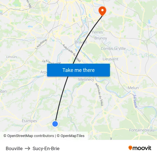 Bouville to Sucy-En-Brie map
