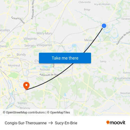 Congis-Sur-Therouanne to Sucy-En-Brie map