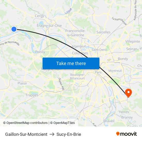 Gaillon-Sur-Montcient to Sucy-En-Brie map