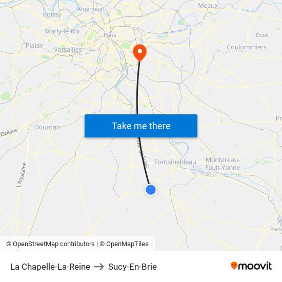 La Chapelle-La-Reine to Sucy-En-Brie map