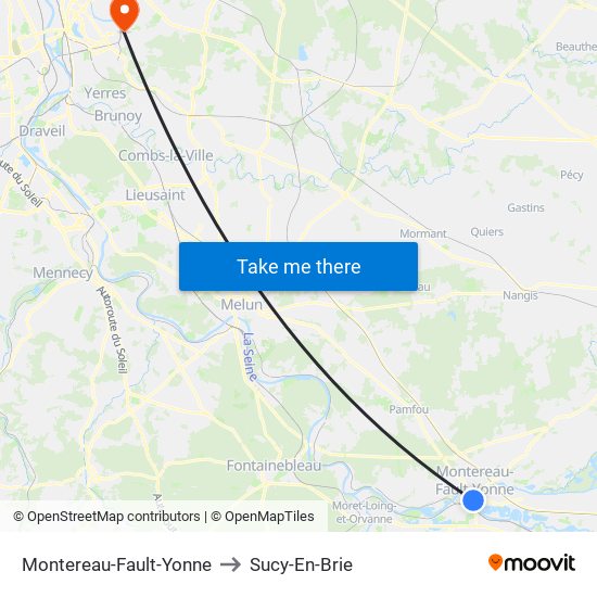 Montereau-Fault-Yonne to Sucy-En-Brie map