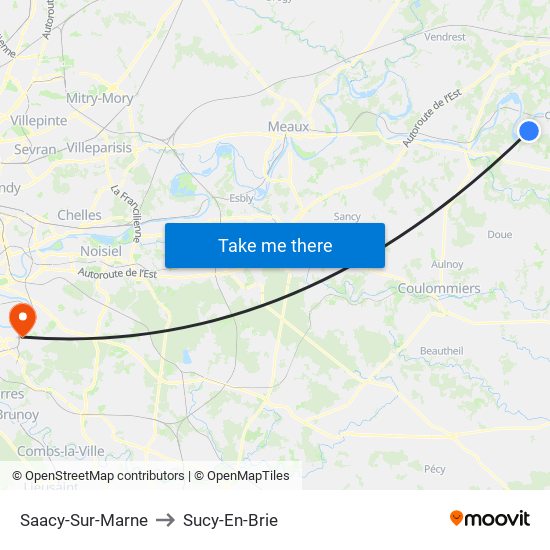 Saacy-Sur-Marne to Sucy-En-Brie map
