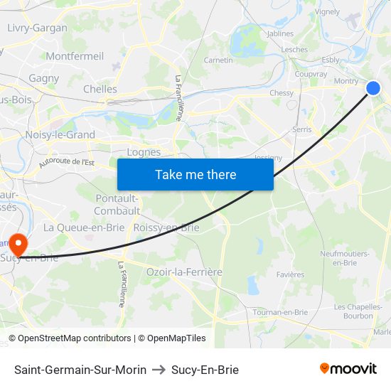 Saint-Germain-Sur-Morin to Sucy-En-Brie map