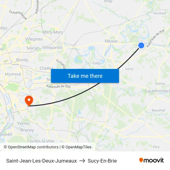 Saint-Jean-Les-Deux-Jumeaux to Sucy-En-Brie map